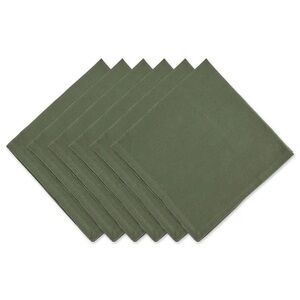 Set of Six Olive Green Napkins